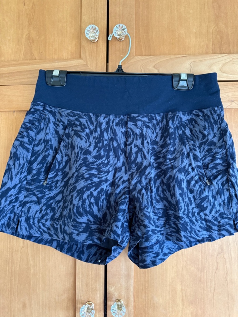 Athleta Navy Printed Performance Shorts